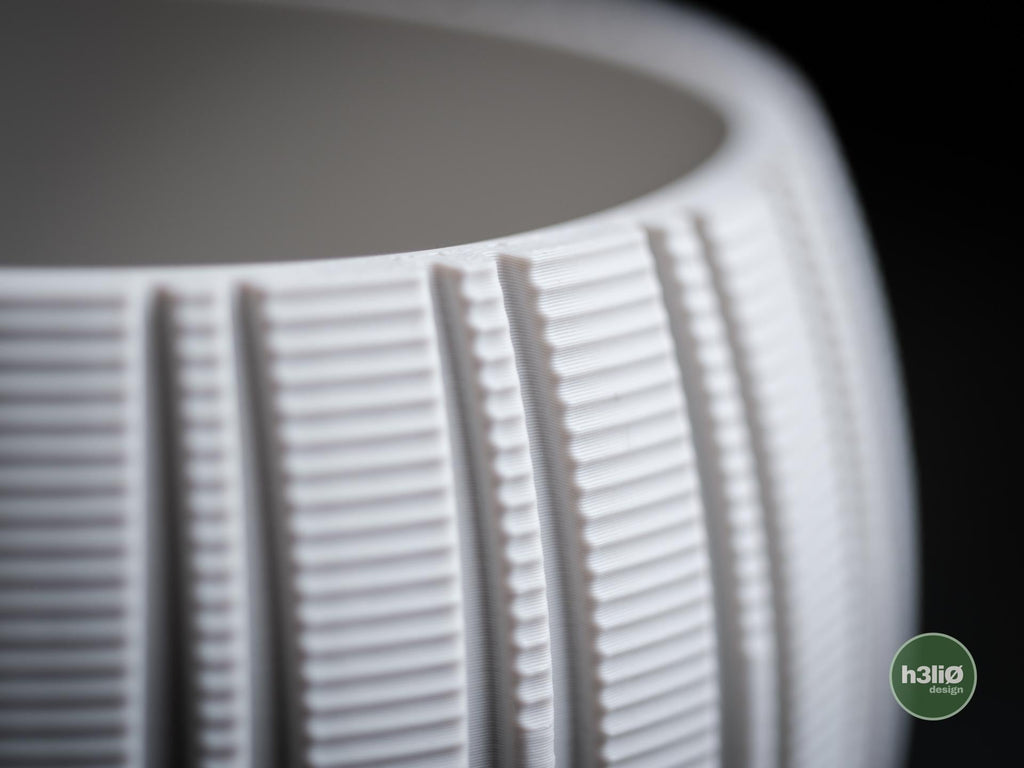 Layered Planter | Moderner 3D Druck Blumentopf | Gerillter Übertopf | Design Deko Topf