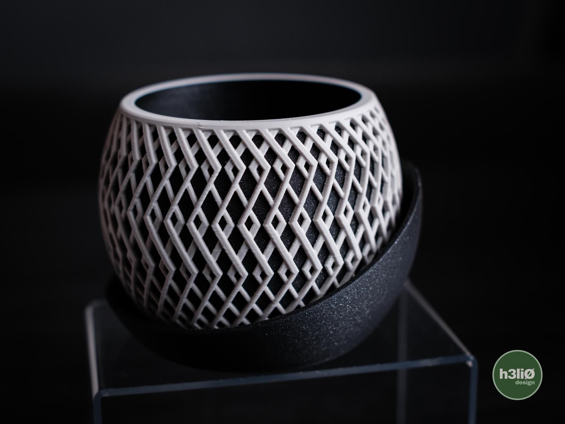 Arkane Pflanzgefäß | Moderner 3D Druck Blumentopf | Geometrischer Übertopf | Design Deko