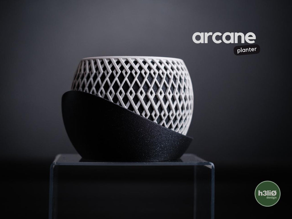 Arkane Pflanzgefäß | Moderner 3D Druck Blumentopf | Geometrischer Übertopf | Design Deko