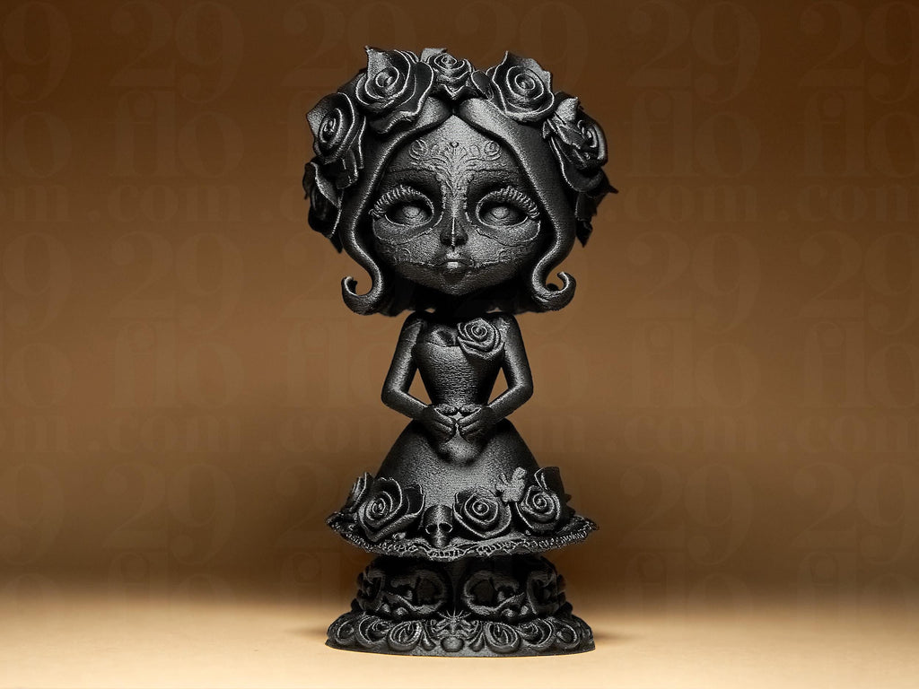 Dia de los Muertos Doll – elegante Totentags Figur mit Rosen – mystische Deko für Halloween & Sammler Fehn-factory.de