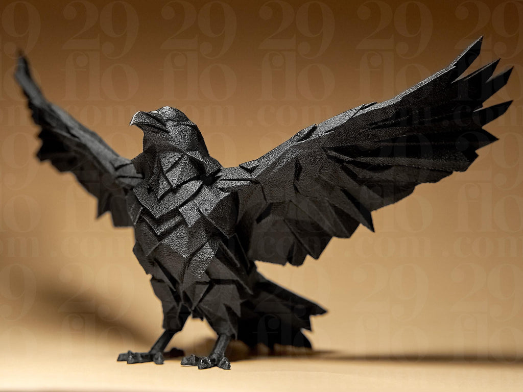 Raven Figur – geometrische Raben Statue für moderne Deko & Halloween Stil Fehn-factory.de