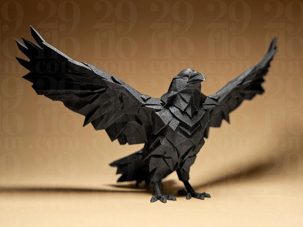 Raven Figur – geometrische Raben Statue für moderne Deko & Halloween Stil Fehn-factory.de