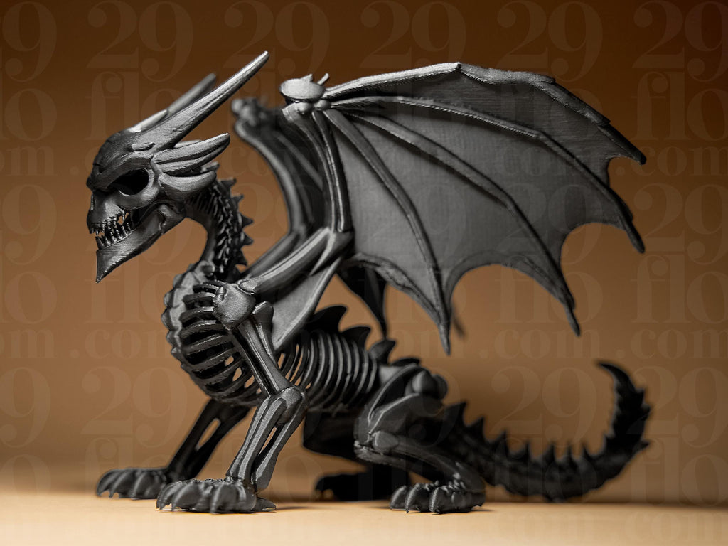 Skeleton Dragon Figur – Skelettdrache Skulptur im Dark Fantasy Stil | Gothic Deko & Sammlerfigur Fehn-factory.de