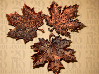 Ahornblatt Schalen – Set aus 3 Deko-Schalen im Kupfer-Schwarz oder Schwarz Matt | Herbstliche Tischdeko & Geschenkidee