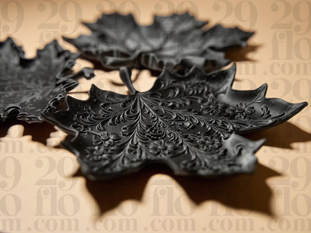 Ahornblatt Schalen – Set aus 3 Deko-Schalen im Kupfer-Schwarz oder Schwarz Matt | Herbstliche Tischdeko & Geschenkidee Fehn-factory.de