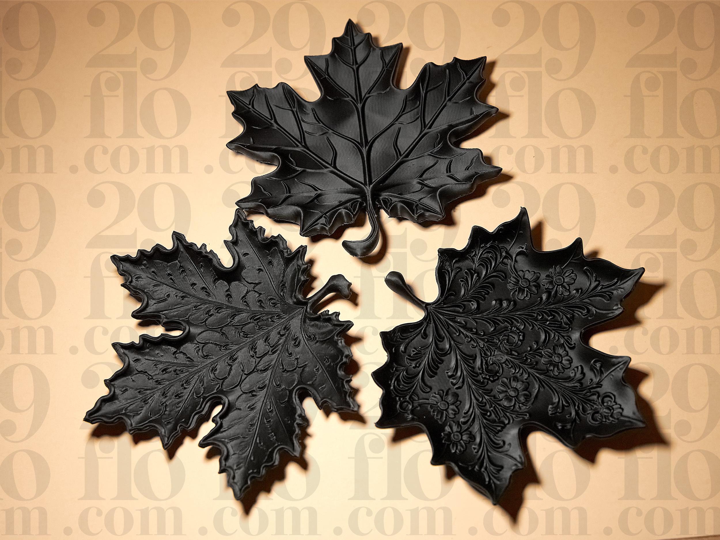 Ahornblatt Schalen – Set aus 3 Deko-Schalen im Kupfer-Schwarz oder Schwarz Matt | Herbstliche Tischdeko & Geschenkidee Fehn-factory.de