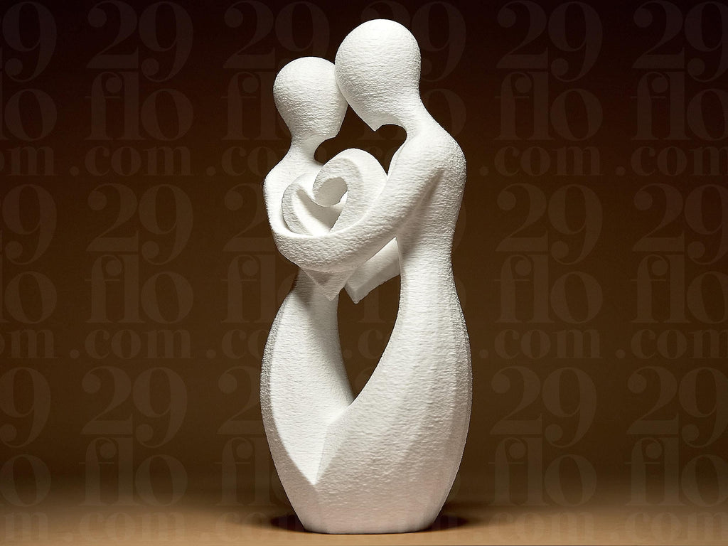 Romantisches Paar – Abstrakte Liebesfigur mit Herz | Moderne Dekofigur | Symbol für Liebe & Verbundenheit | 3D-Druck Skulptur Fehn-factory.de