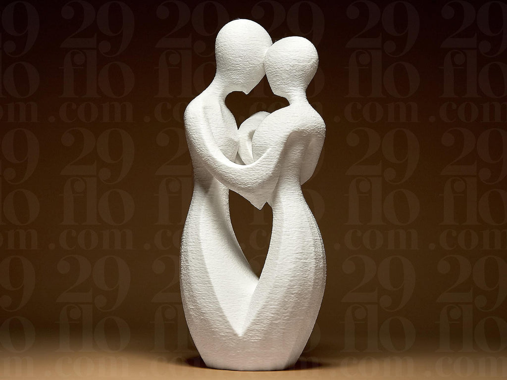 Romantisches Paar – Abstrakte Liebesfigur mit Herz | Moderne Dekofigur | Symbol für Liebe & Verbundenheit | 3D-Druck Skulptur Fehn-factory.de