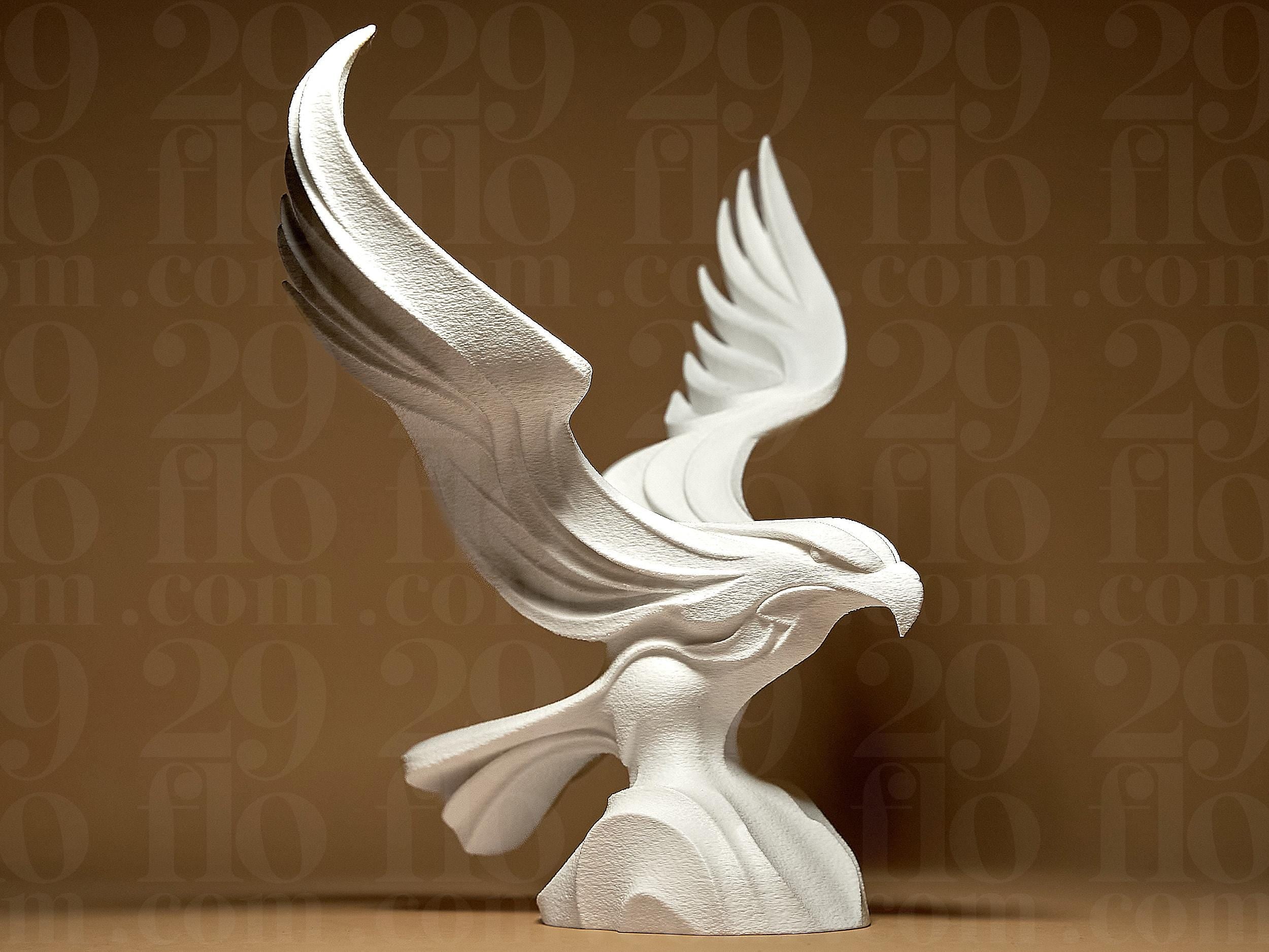 Elegante Adler Skulptur – Abstrakte Dekofigur mit Flügeln | Moderne Eagle Statue aus 3D-Druck | Symbol für Freiheit & Stärke Fehn-factory.de