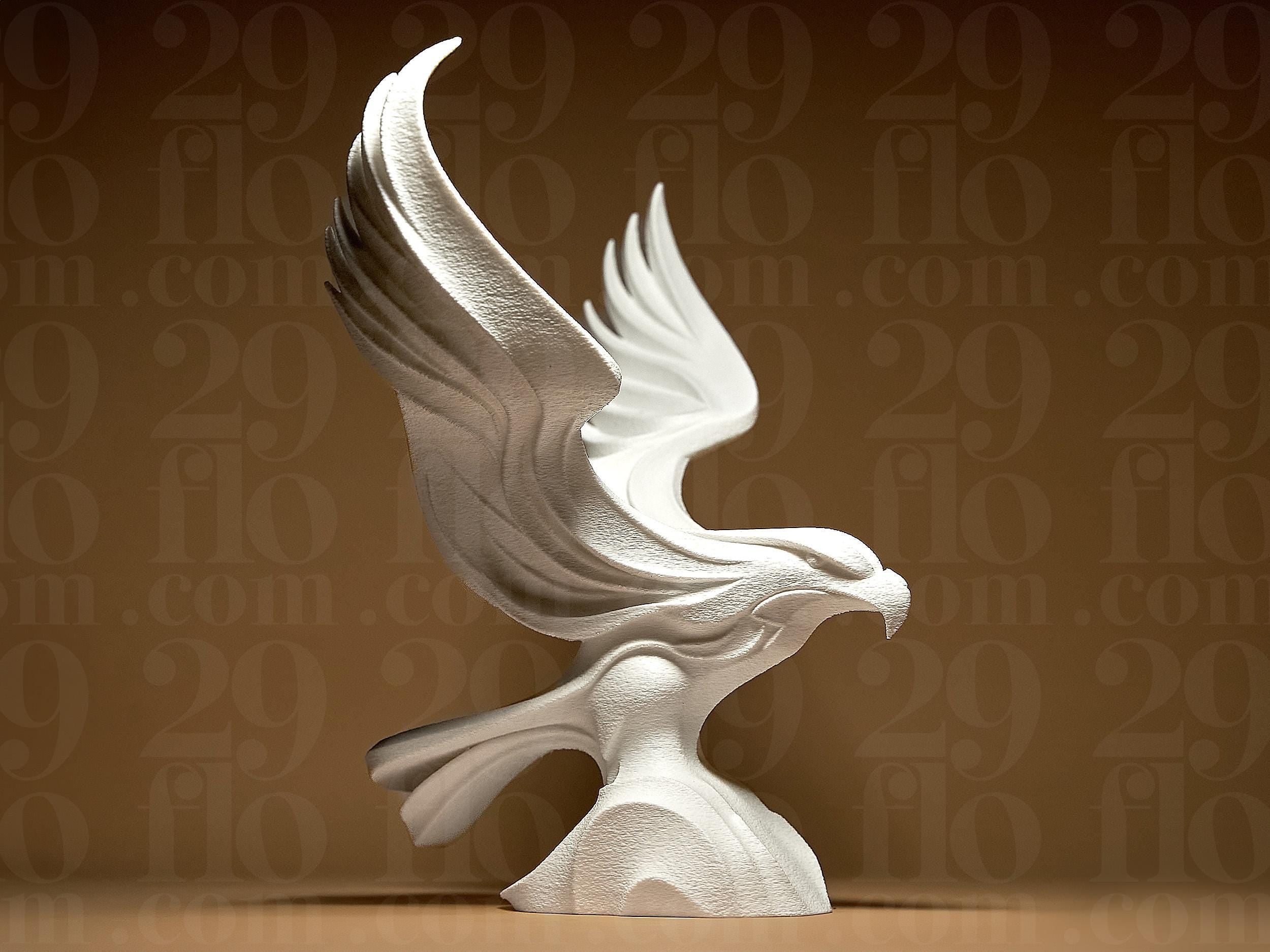 Elegante Adler Skulptur – Abstrakte Dekofigur mit Flügeln | Moderne Eagle Statue aus 3D-Druck | Symbol für Freiheit & Stärke Fehn-factory.de