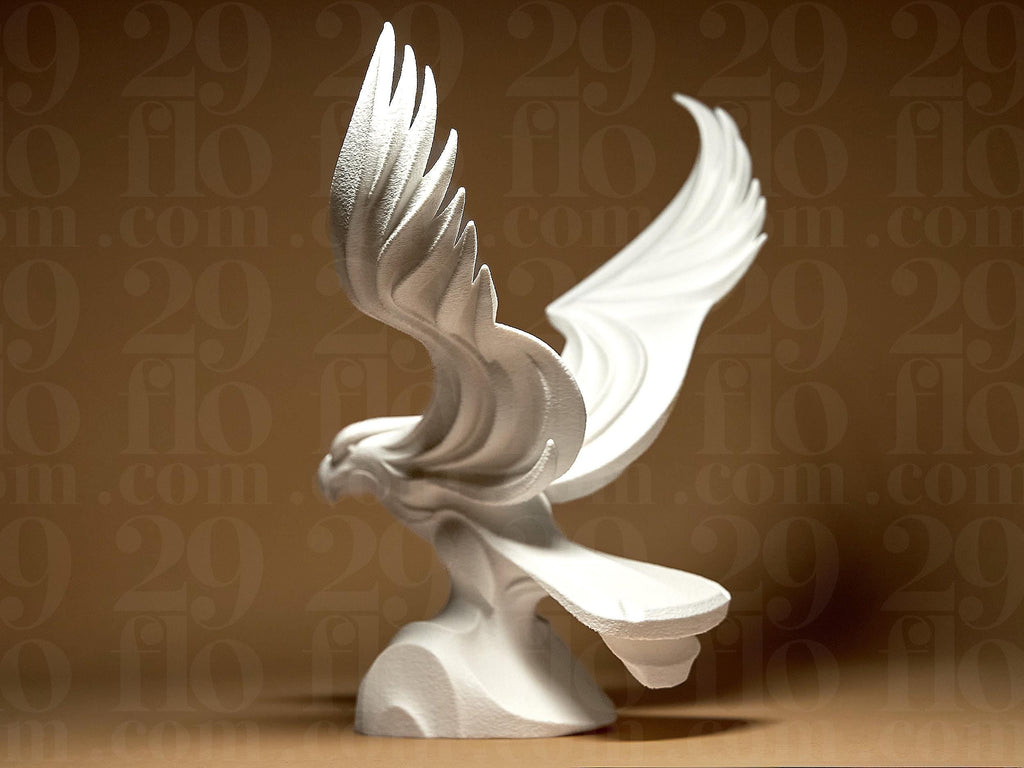 Elegante Adler Skulptur – Abstrakte Dekofigur mit Flügeln | Moderne Eagle Statue aus 3D-Druck | Symbol für Freiheit & Stärke Fehn-factory.de