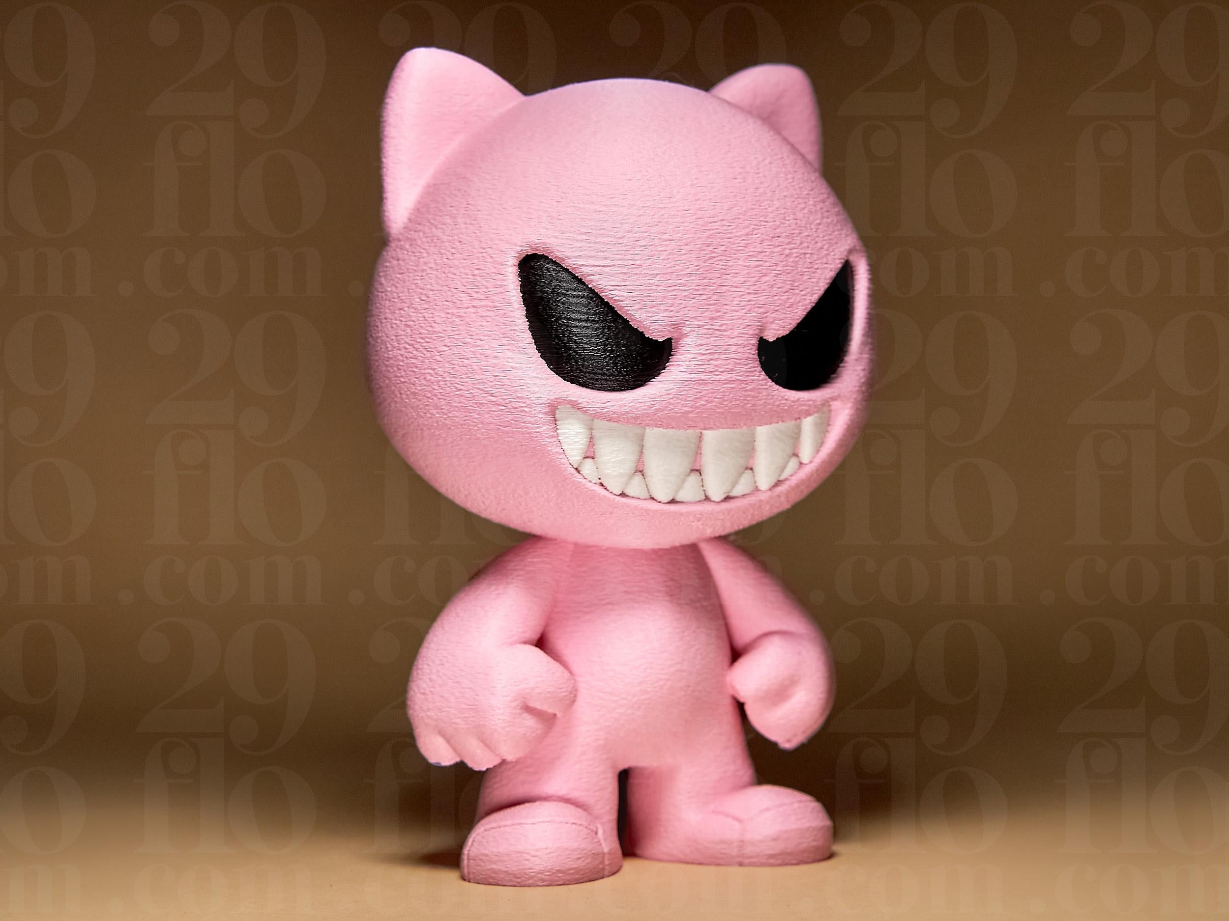 Evil Kitten Figurine – Pinke Katzenfigur mit fiesem Grinsen | Lustige 3D-Dekofigur | Geschenk für Katzenfans & Nerds Fehn-factory.de