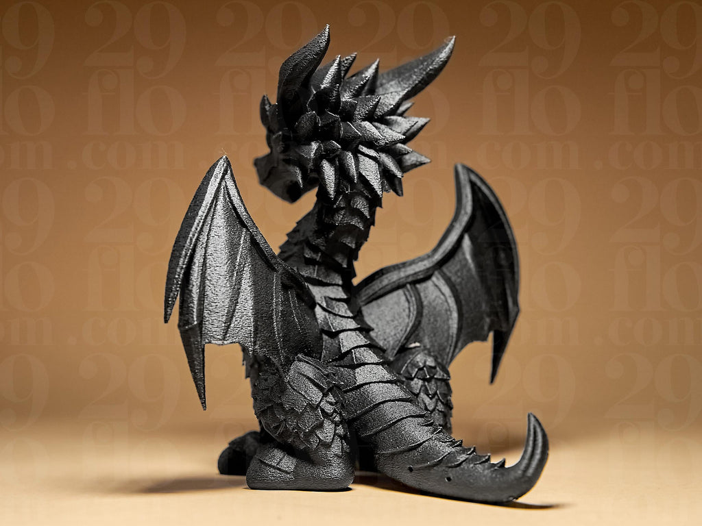 Drachen Skulptur – Detailreiche Fantasy-Figur | Handbemalte Drachenstatue in Schwarz oder Gold | 3D-Kunstwerk für Deko & Sammler Fehn-factory.de