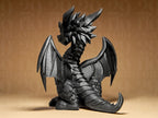 Drachen Skulptur – Detailreiche Fantasy-Figur | Handbemalte Drachenstatue in Schwarz oder Gold | 3D-Kunstwerk für Deko & Sammler Fehn-factory.de