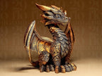 Drachen Skulptur – Detailreiche Fantasy-Figur | Handbemalte Drachenstatue in Schwarz oder Gold | 3D-Kunstwerk für Deko & Sammler Fehn-factory.de