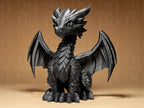 Drachen Skulptur – Detailreiche Fantasy-Figur | Handbemalte Drachenstatue in Schwarz oder Gold | 3D-Kunstwerk für Deko & Sammler Fehn-factory.de