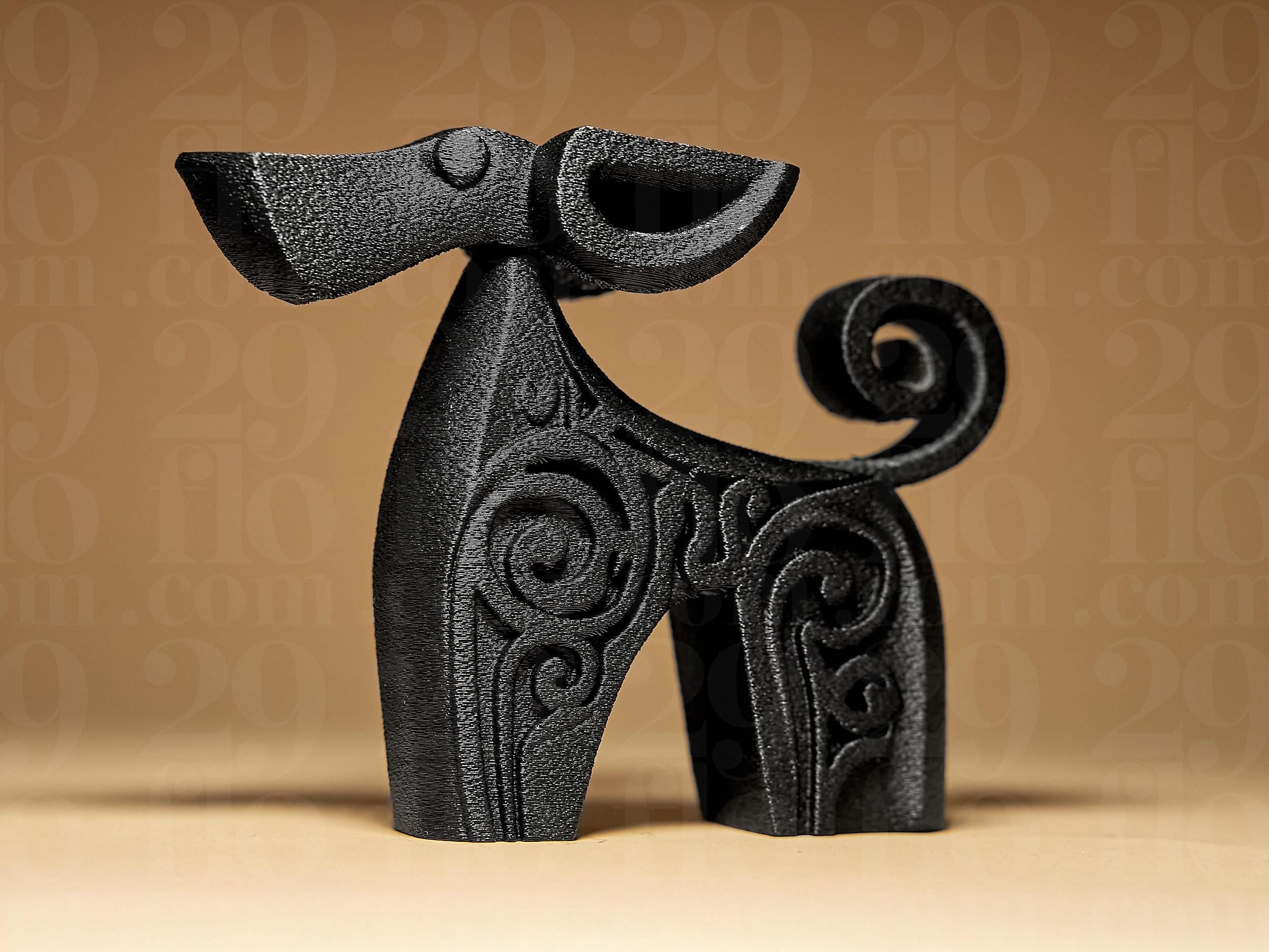 Abstract DOG #4 – Moderner Deko-Hund | Abstrakte 3D-Skulptur mit Ornamentstruktur | Designerfigur im minimalistischen Stil Fehn-factory.de
