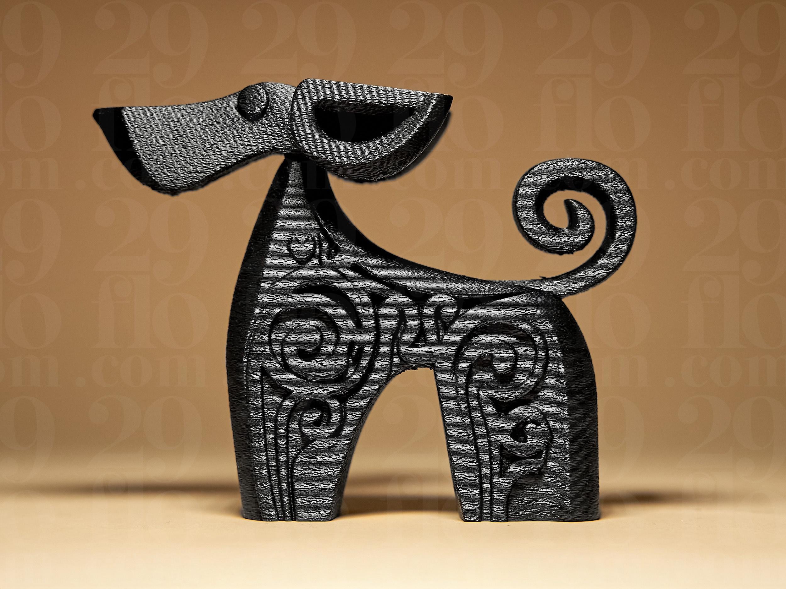 Abstract DOG #4 – Moderner Deko-Hund | Abstrakte 3D-Skulptur mit Ornamentstruktur | Designerfigur im minimalistischen Stil Fehn-factory.de