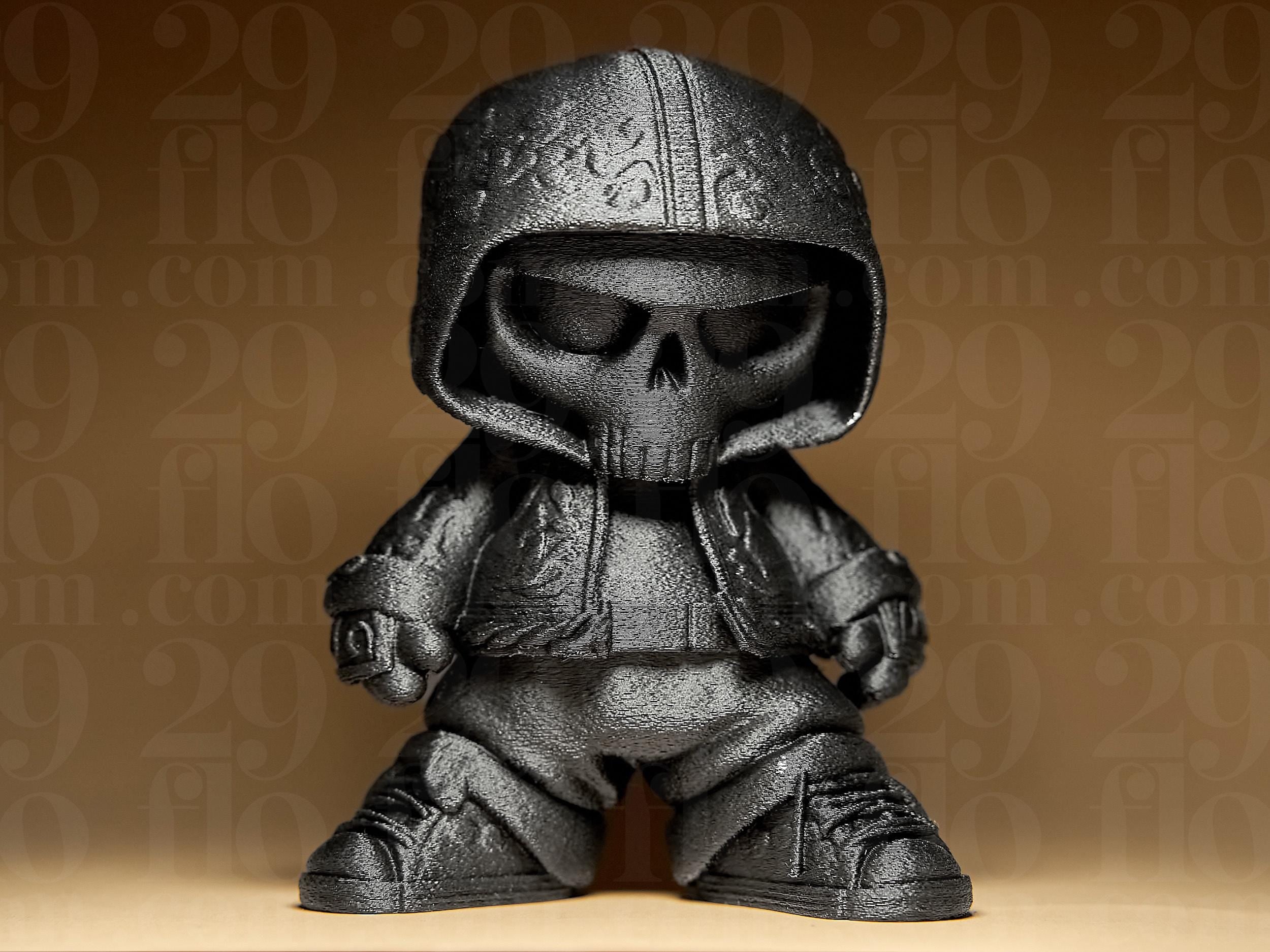 Skeleton Bros #3 – Hood Edition | Totenkopf-Figur mit Hoodie | 3D-gedruckte Urban-Art Skulptur | Handbemalt in Gold-Antik oder Schwarz Fehn-factory.de