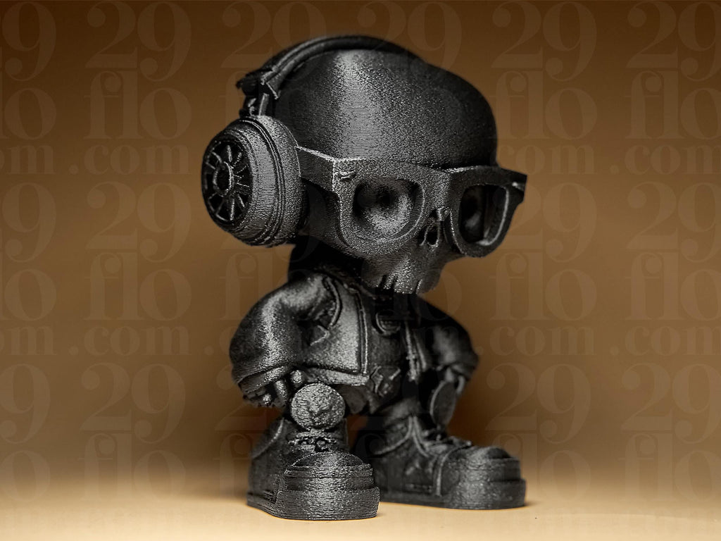 Skeleton Bros #1 – DJ Edition | 3D-gedruckte Totenkopf-Figur mit Kopfhörern | Handbemalt in Gold-Antik oder Schwarz | Urban Art Skulptur Fehn-factory.de