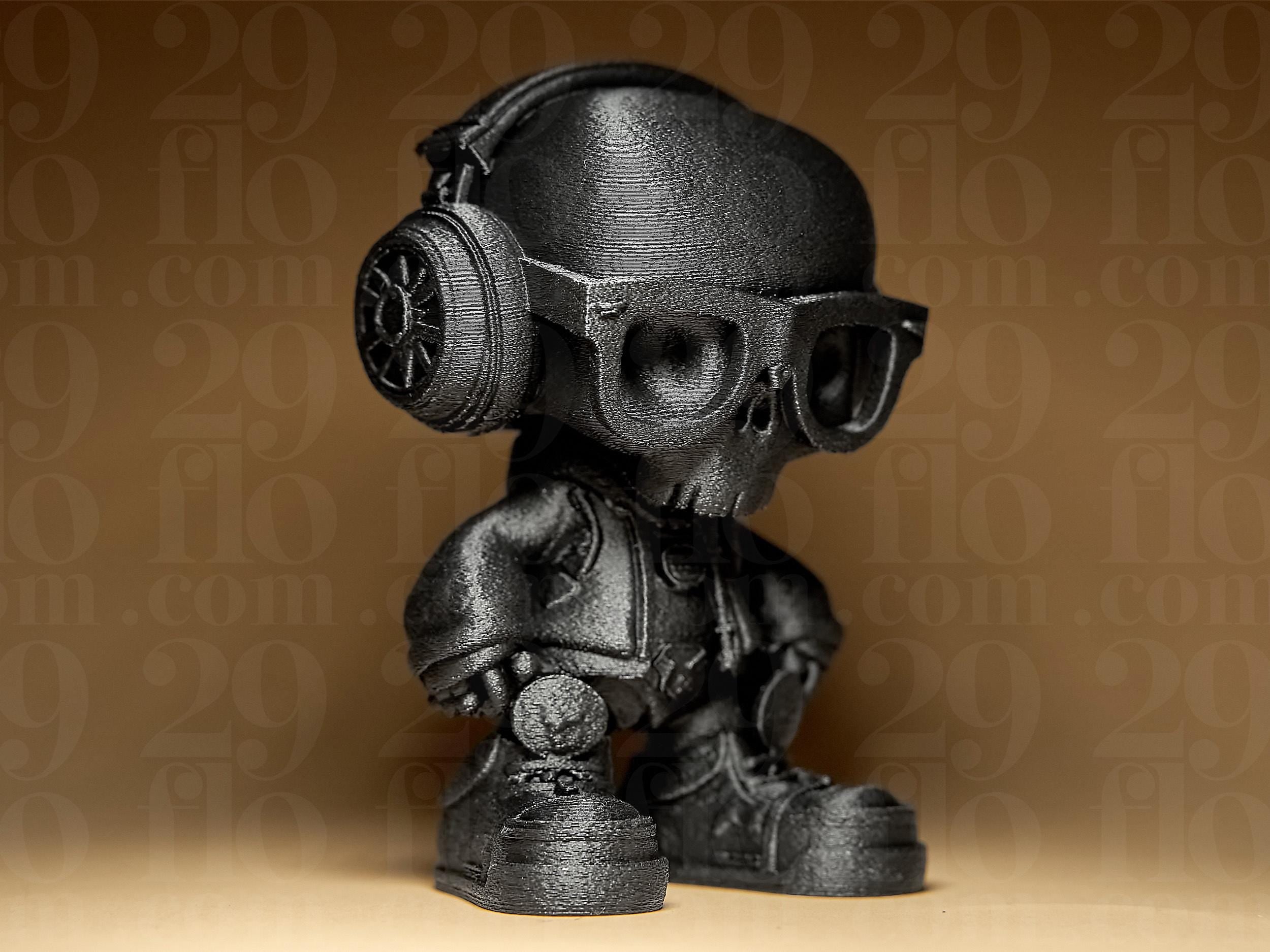Skeleton Bros #1 – DJ Edition | 3D-gedruckte Totenkopf-Figur mit Kopfhörern | Handbemalt in Gold-Antik oder Schwarz | Urban Art Skulptur Fehn-factory.de