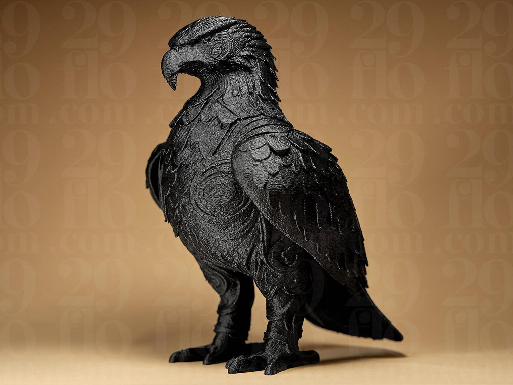 EAGLE Sculpture | 3D-gedruckte Design-Skulptur | Adler Figur in Schwarz oder handbemalt in Gold | Majestätische Deko | Designers Edition Fehn-factory.de