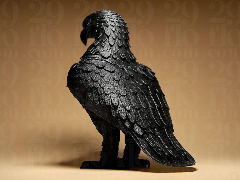 EAGLE Sculpture | 3D-gedruckte Design-Skulptur | Adler Figur in Schwarz oder handbemalt in Gold | Majestätische Deko | Designers Edition Fehn-factory.de