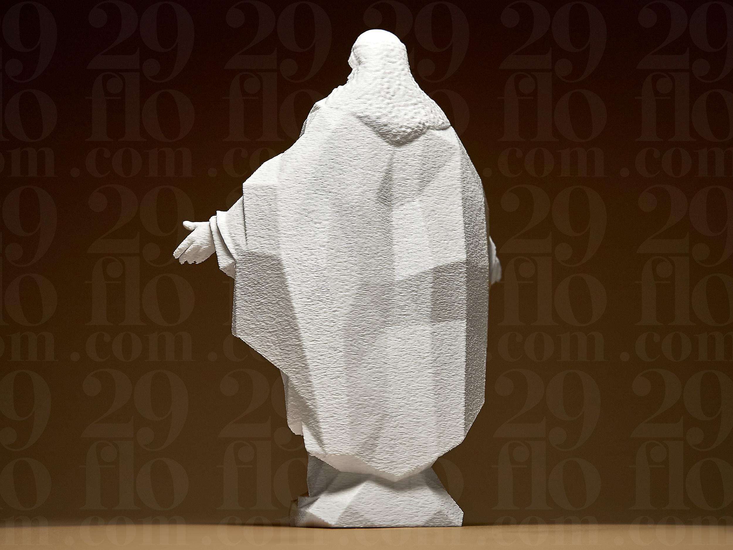 Geometric Jesus Statue | Moderne geometrische Christusfigur | Weiße 3D-gedruckte Skulptur | Polygon Art | Minimalistische Deko Fehn-factory.de