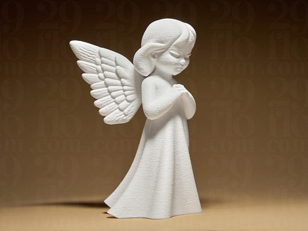 Angel Figurine | Weißer 3D-gedruckter Engel | Symbol für Schutz & Geborgenheit | 29Flo White Series | Stilvolle Dekofigur Fehn-factory.de