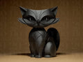 Cat Figurine | Schwarze Katzenfigur im modernen Stil | 3D-gedruckte Designskulptur | 29Flo Black Series | Elegante Wohn-Deko Fehn-factory.de