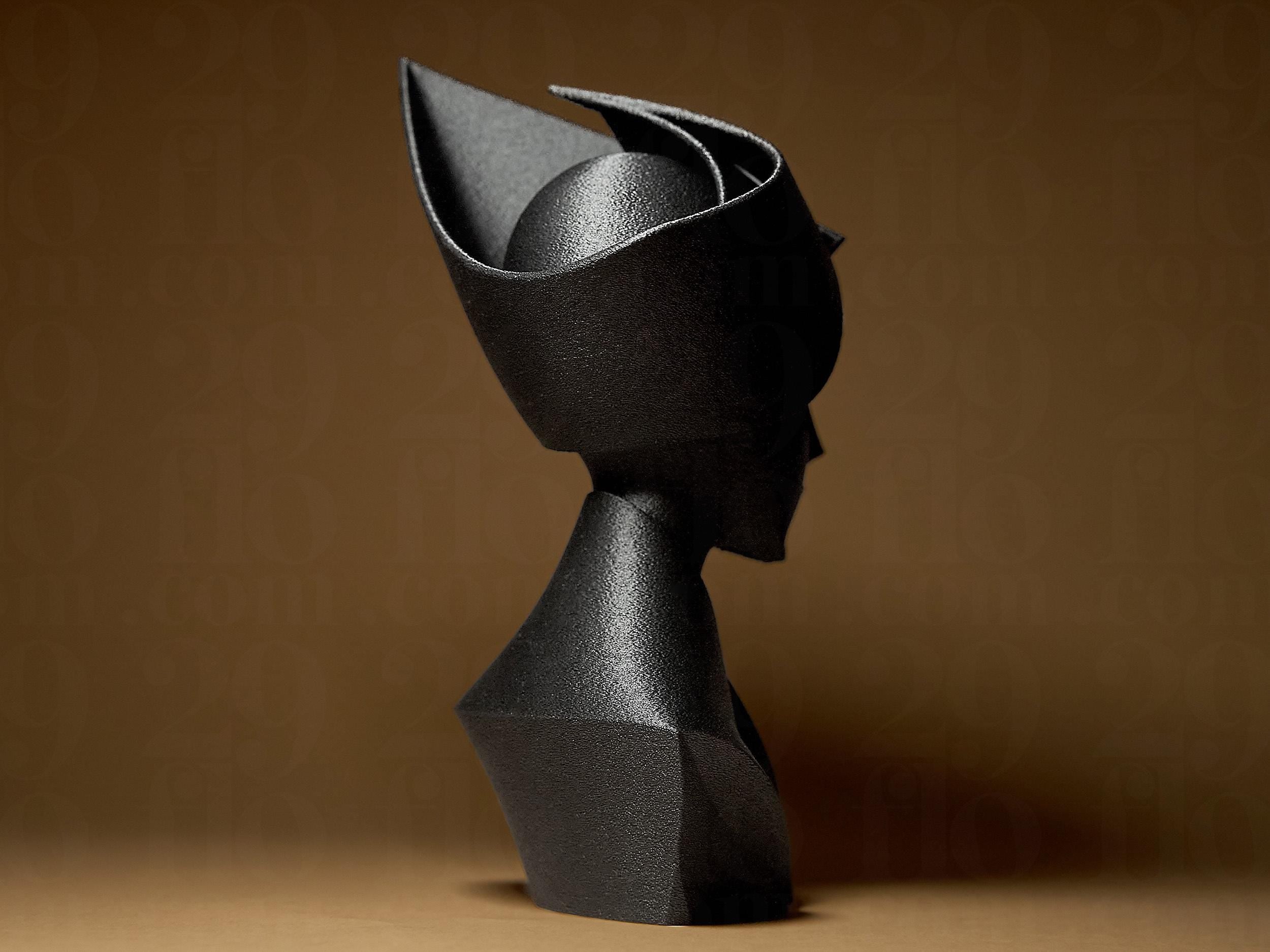 Minimalistic Woman Sculpture | Abstrakte Frauenbüste in Schwarz | 3D-gedruckte Skulptur | 29Flo Black Series | Symbol für Eleganz & Stärke Fehn-factory.de