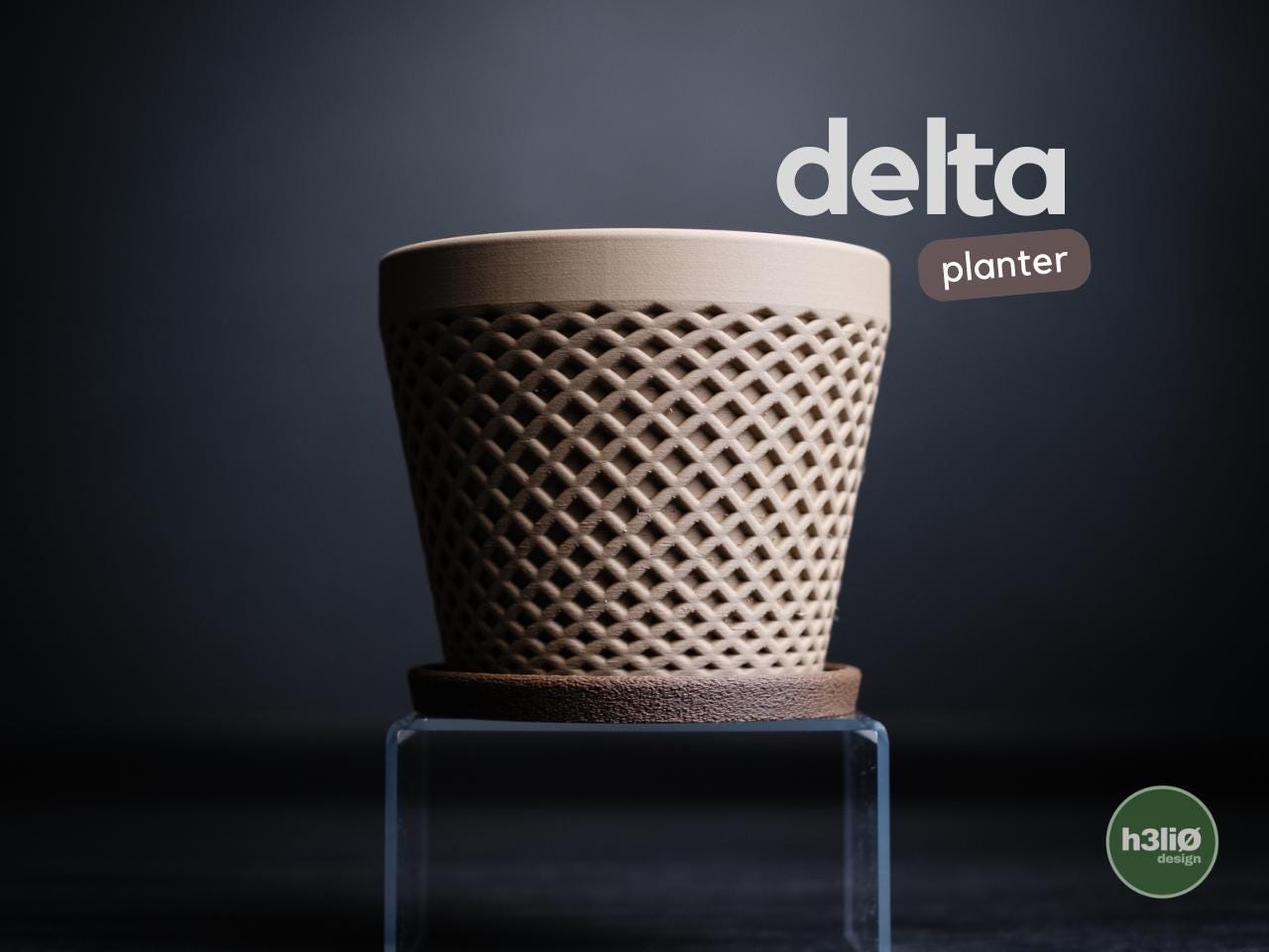 delta planter | Moderner 3D Druck Blumentopf | Geometrischer Übertopf | Design Deko Topf