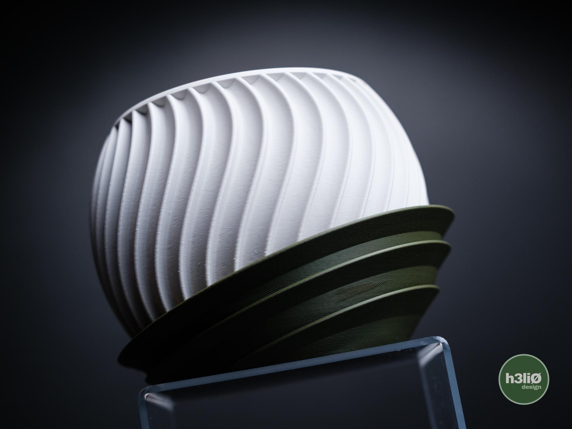 sonar planter | Moderner 3D Druck Blumentopf | Gerillter Übertopf | Design Deko Topf