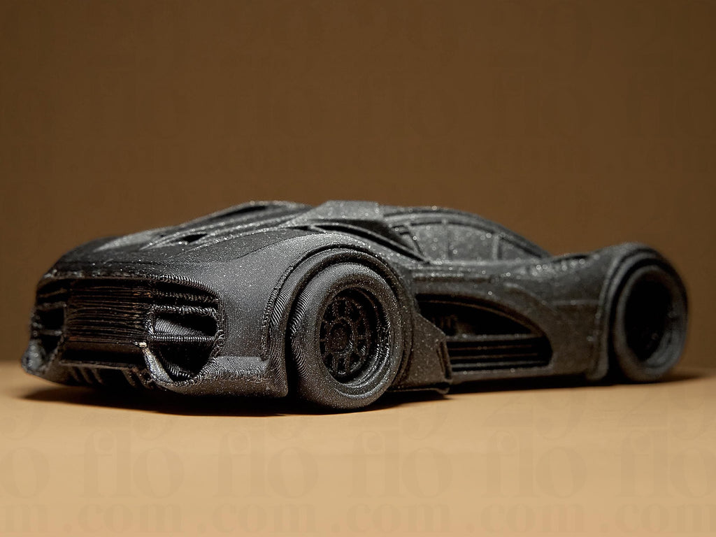 Hyper Car Concept Model | Schwarzes Design-Sammlermodell | 3D-gedrucktes Kunstobjekt mit futuristischer Form Fehn-factory.de