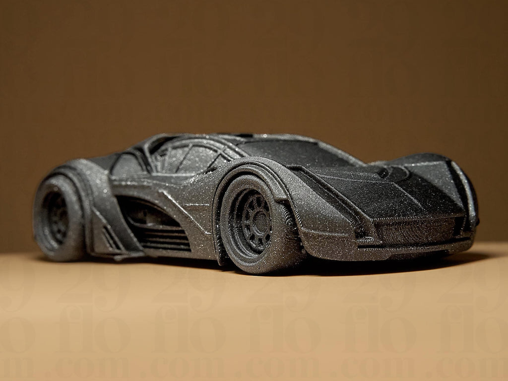 Hyper Car Concept Model | Schwarzes Design-Sammlermodell | 3D-gedrucktes Kunstobjekt mit futuristischer Form Fehn-factory.de