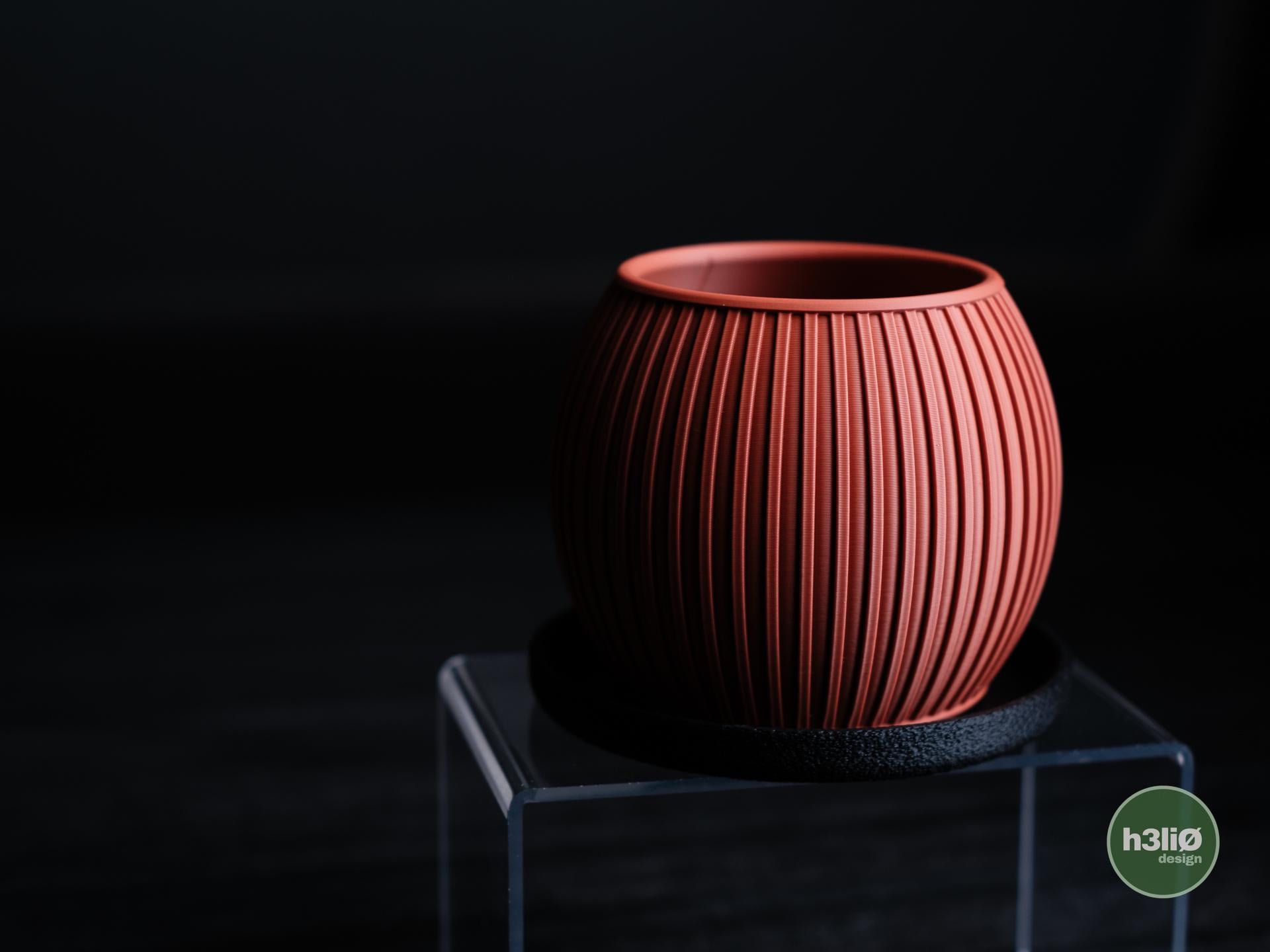 halo planter | Moderner 3D Druck Blumentopf | Gerillter Übertopf | Design Deko Topf