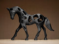 Hollow Horse Sculpture | Schwarze 3D-gedruckte Pferdefigur | Abstrakte Designskulptur aus der Black Series Fehn-factory.de
