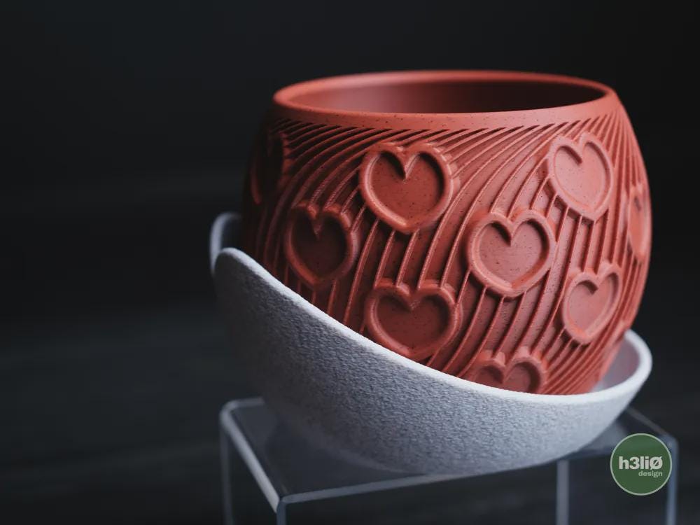 Herz Planter | Moderner Blumentopf | Herz Deko Übertopf | Design Sukkulenten Topf