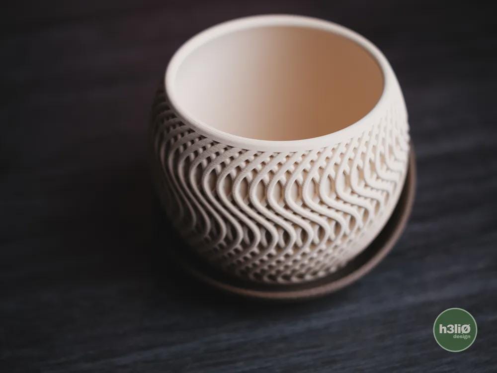 Radiant Planter | Moderner 3D Druck Blumentopf | Übertopf Design Deko | Sukkulenten Topf