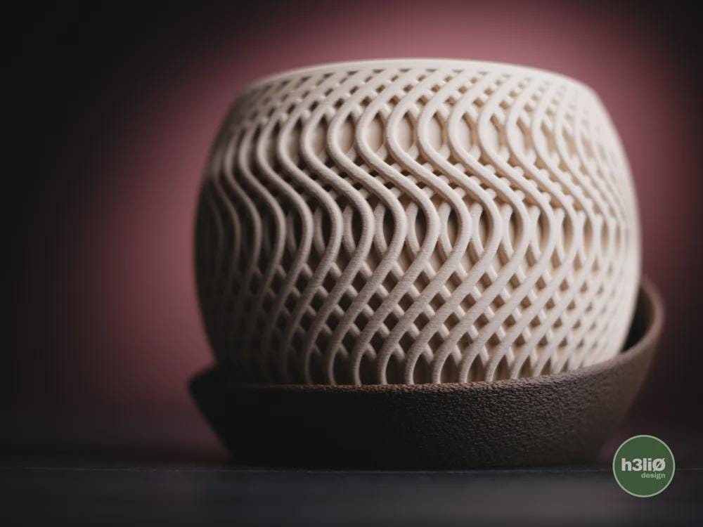 Radiant Planter | Moderner 3D Druck Blumentopf | Übertopf Design Deko | Sukkulenten Topf