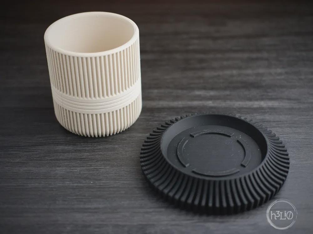 Ribbed Planter Pot | Moderner 3D Druck Blumentopf | Gerillter Übertopf | Design Deko Topf