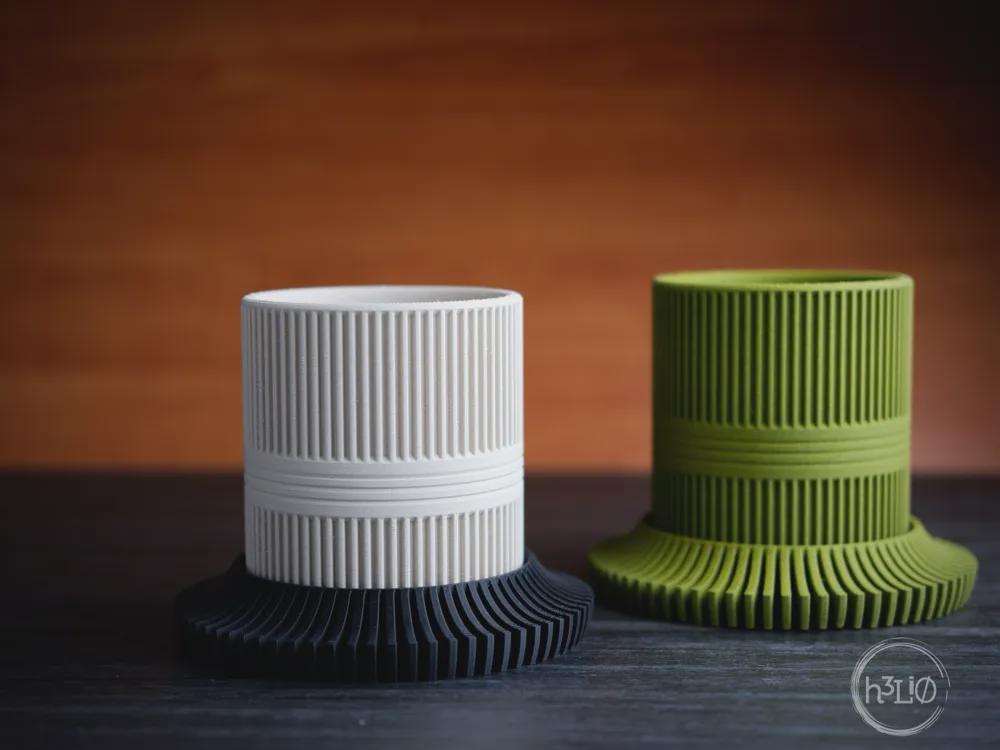 Ribbed Planter Pot | Moderner 3D Druck Blumentopf | Gerillter Übertopf | Design Deko Topf