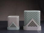 2er Set Blumentopf 'squared polygon' | Moderner 3D Druck Übertopf | Geometrischer Sukkulenten Topf