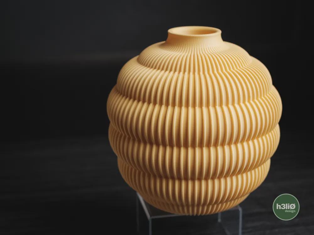 hive vase | Bienenstock Vase | Moderne 3D Druck Blumenvase | Gerillte Design Deko | Organisch