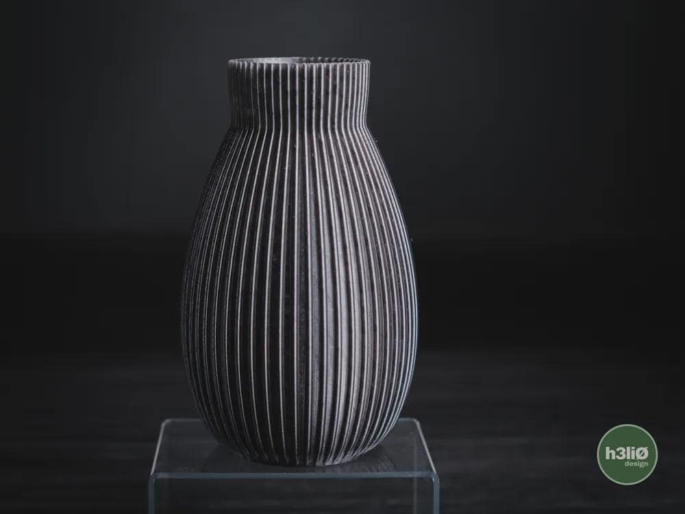 obscura vase | Moderne 3D Druck Vase | Gerillte Blumenvase | Design Deko | Dark Art