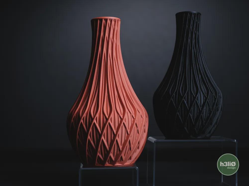 fractal vase | Moderne 3D Druck Vase | Geometrische Blumenvase | Design Deko | Dark Art