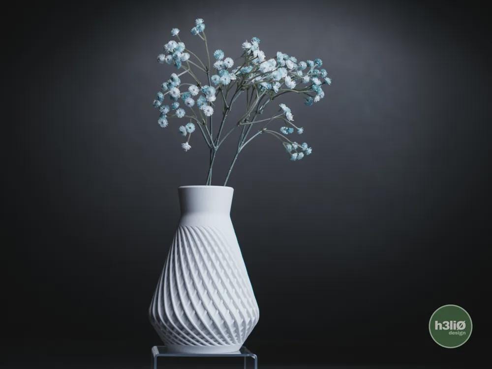 influx vase | Moderne 3D Druck Vase | Geometrische Blumenvase | Design Deko | Minimalistisch