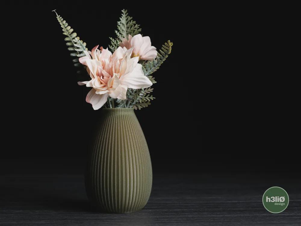 solstice vase | Moderne 3D Druck Vase | Gerillte Blumenvase | Design Deko | Minimalistisch