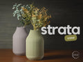 strata vase | Moderne 3D Druck Vase | Gerillte Blumenvase | Design Deko | Minimalistisch