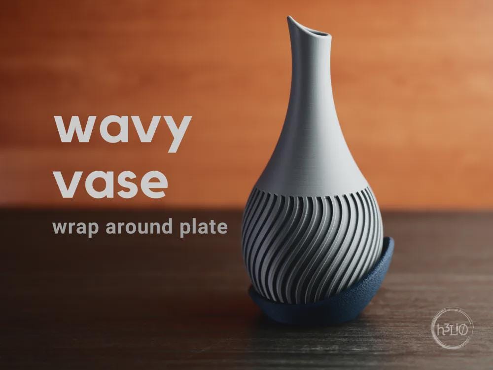 wavy vase | Moderne 3D Druck Vase | Elegante Blumenvase | Design Deko | Minimalistisch